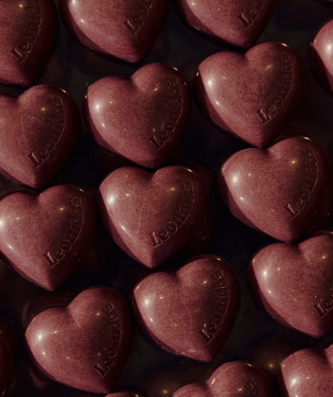 Cœur rose chocolat
